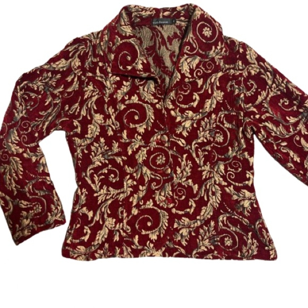 Beautiful burgundy statement blazer - size: Large pit